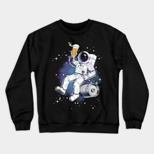 Astronaut with a beer Crewneck Sweatshirt